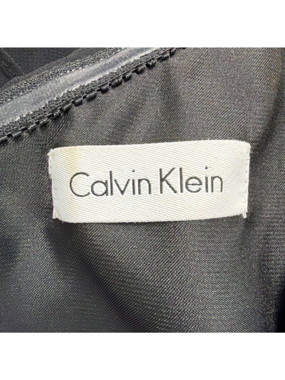 Calvin Klein Womens Black One-Shoulder Ruffle Layered Dress With Beaded Detail - Picture 5 of 7